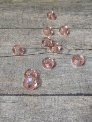 Glasperlen Glaskugeln Großlochperlen rosa 14x10 mm Lochgröße 5,5 mm - MONDSPINNE