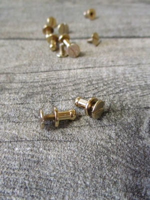 Knopfniete Kopfschraubniete Beiltaschenknopf Patronentaschenverschluss gold Metall 8x4 mm - MONDSPINNE
