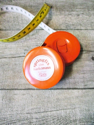 Maßband Bandmaß Metermaß Rollmaß Rollmaßband rund orange-silber 150 cm springfix hoechstmass - MONDSPINNE