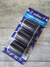 Nähgarn Garn schwarz Polyester 100m 3 Rollen Set - MONDSPINNE