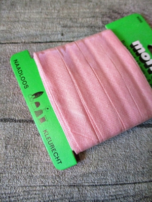 Biaisband Biasband Schrägband 12 mm 5 m nahtlos naadloos farbecht kleurecht rosa - MONDSPINNE