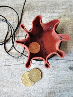 Mini-Lederbeutel terracotta braun Wildleder - MONDSPINNE