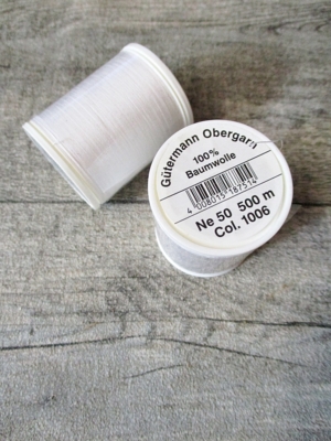 Garn Nähgarn fil à coudre Obergarn Gütermann weiß 500m Ne 50 Baumwolle sewing thread - MONDSPINNE