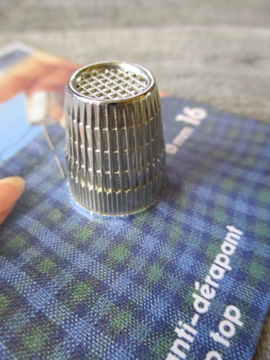 Fingerhut silber Metall abrutschsichere Kuppe 16 mm - MONDSPINNE