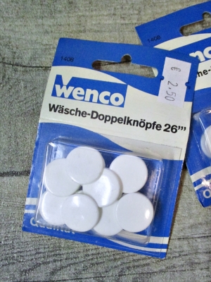 Wäsche-Doppelknopf 16,6x7 mm weiß Kunststoff Wenco