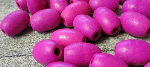 Holzperlen oval pink 17x12mm Loch_4mm - MONDSPINNE