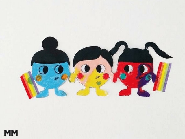 Bild von 3 Kindern die sich die Hand geben
