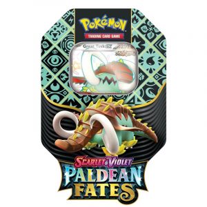 Paldean Fates Great Tusk EX Tin Pokemon Trading Card Game
