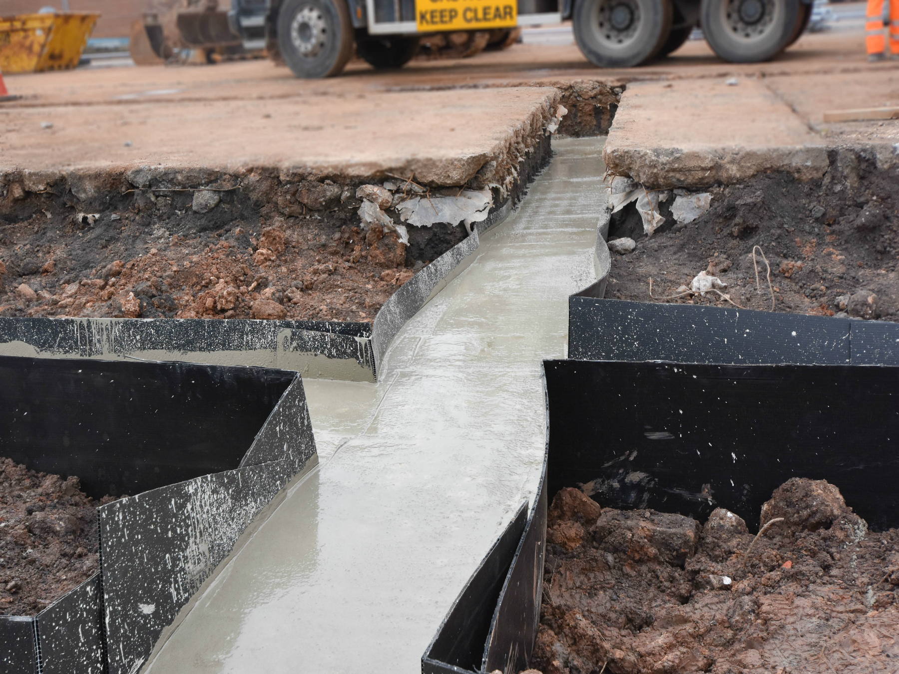 Close up of Concrete pour