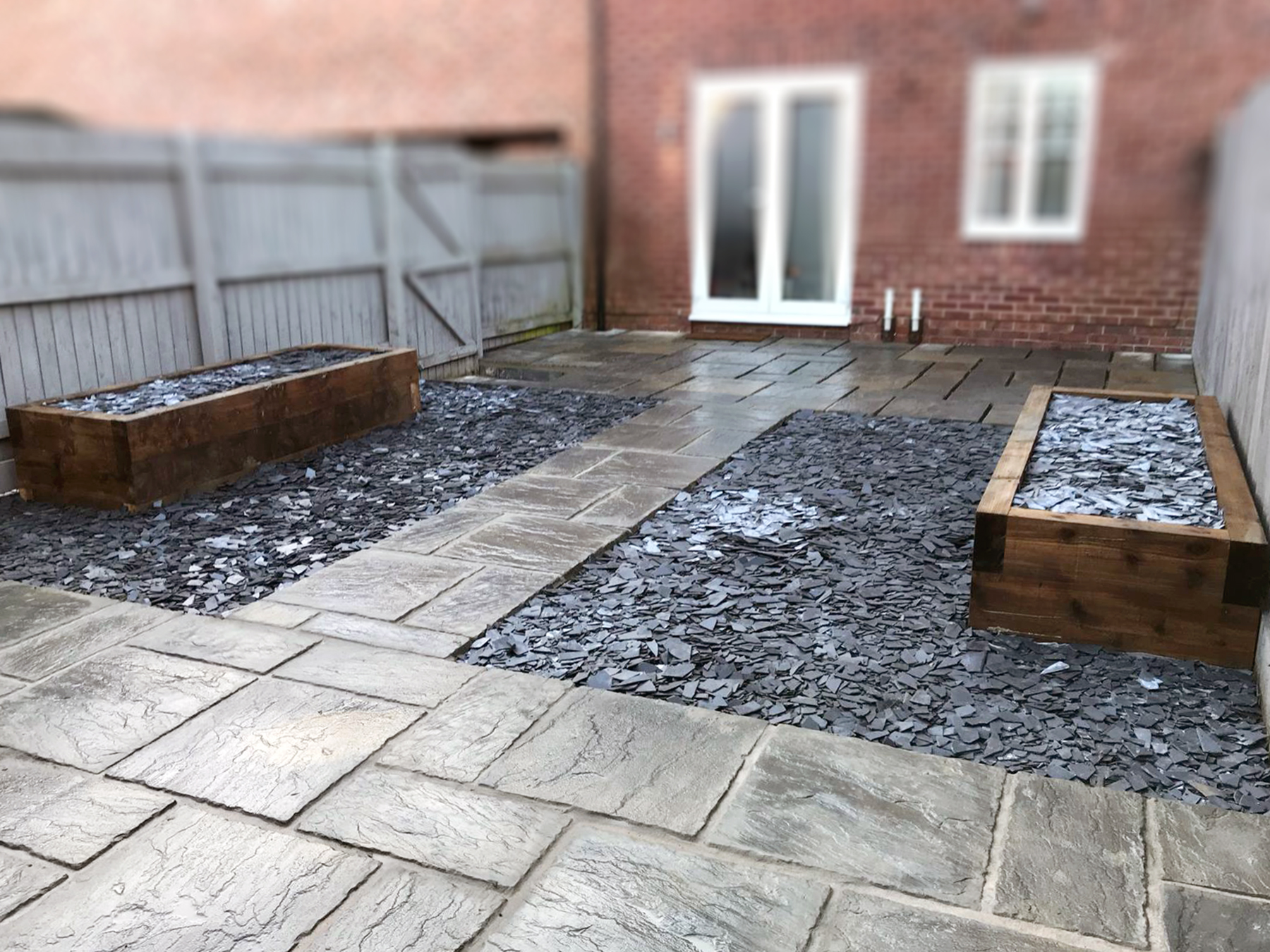 Garden paving slabs