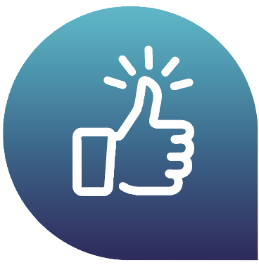 Icon eines Daumens nach oben als Zeichen für Zustimmung.