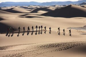 Desert trekking in the Moroccan Sahara