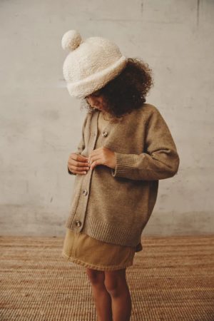 the Dorothy Cardigan in Khaki by the sustainable brand Alfred, curated by Morsel Store