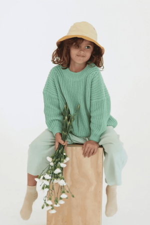 the chunky pullover in meadow by the brand Summer and Storm