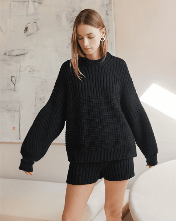 the Delcia Sweater in Black by The Knotty Ones on morsel-store.com