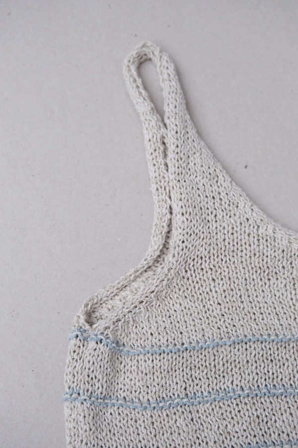 the Neringa Top in Natural Linen by the brand The Knotty Ones