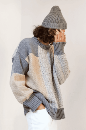 the Patch unisex Sweater in Pebble Grey by the brand The Knotty Ones