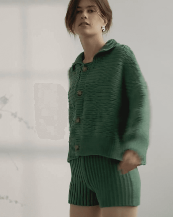 the Pilnatis Shorts & Prietema Cardigan in Fern Green by The Knotty Ones