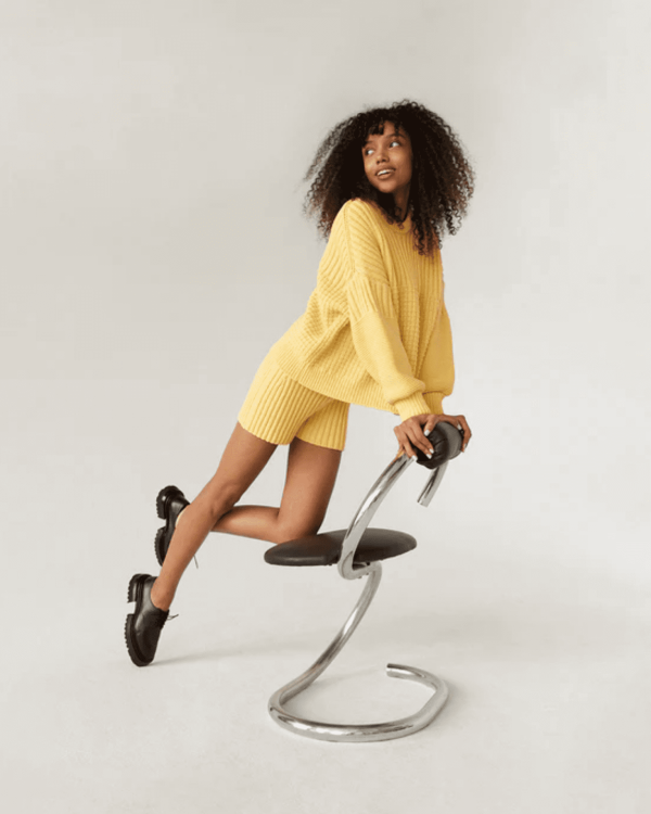 the Pilnatis Shorts & Delcia sweater in Lemon by The Knotty Ones