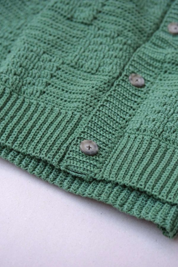 the Prietema Cardigan in Fern Green by The Knotty Ones