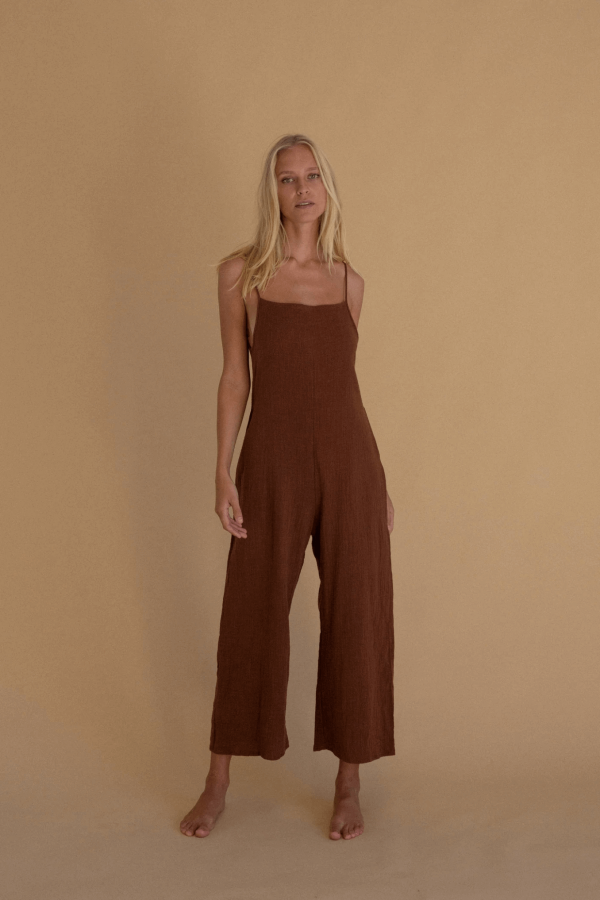 the Flo Jumpsuit in Hazel by the brand Bahhgoose