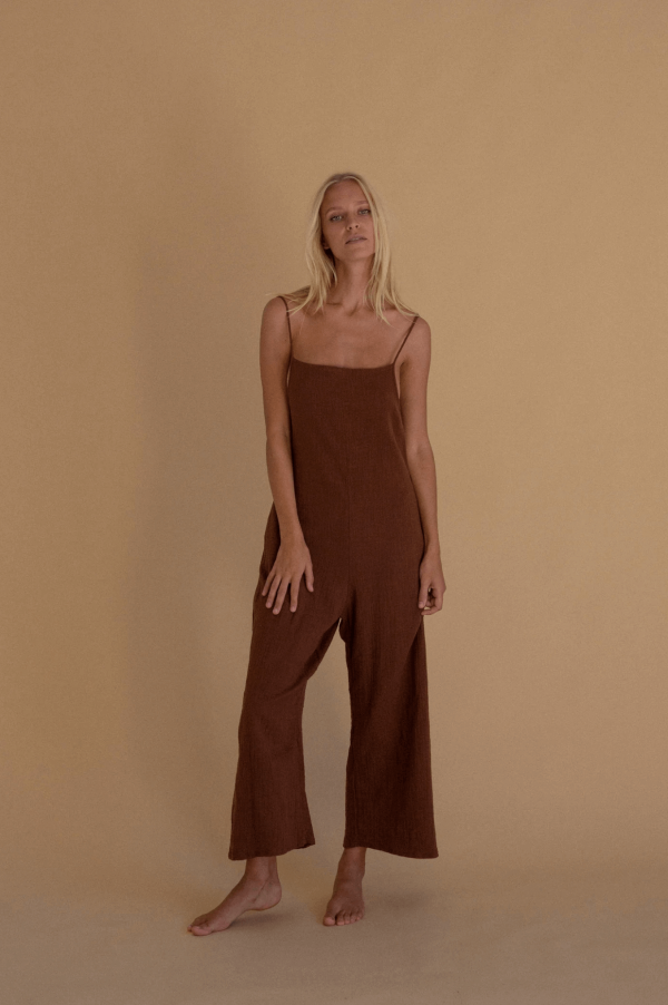 the Flo Jumpsuit in Hazel by the brand Bahhgoose