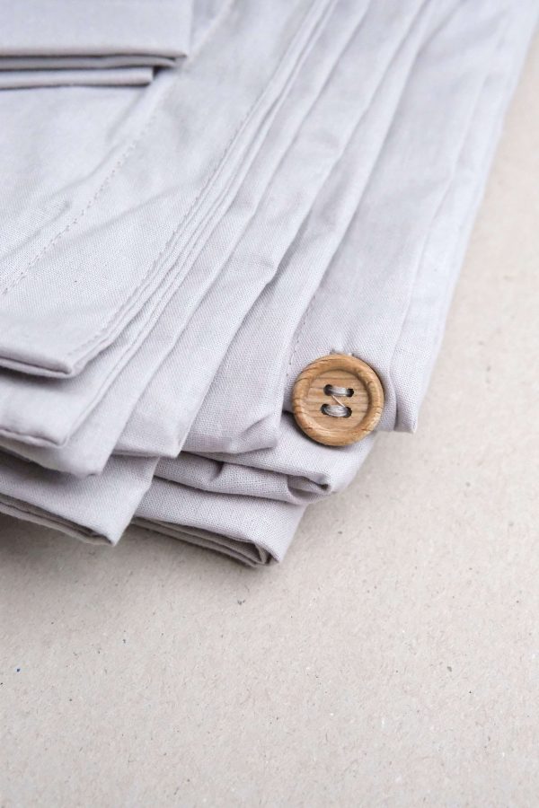 flatlay of the Base Cotton Duvet Set in Grey by the brand Cats and Boys