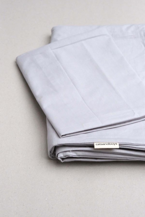 flatlay of the Base Cotton Duvet Set in Grey by the brand Cats and Boys