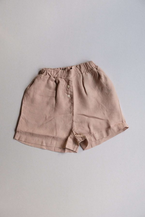 flatlay of the Allie Shorts in Hazel by the brand The Sept