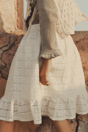 the Claudia skirt in Undyed by the brand Yoli and Otis
