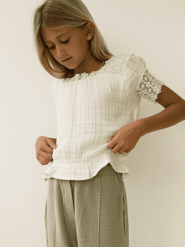 the Dana Top in Undyed paired with the Hassan Trousers by the brand Yoli & Otis