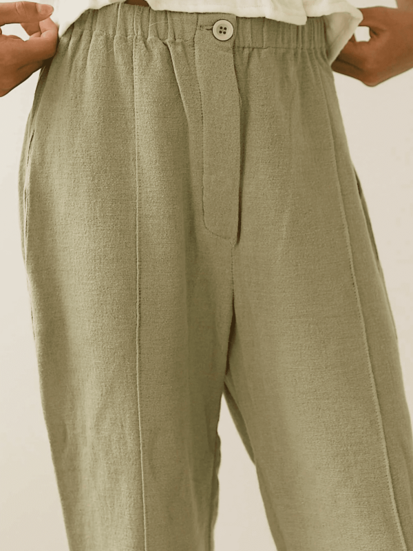 the Hassan Trousers in Dried Herb by the brand Yoli & Otis
