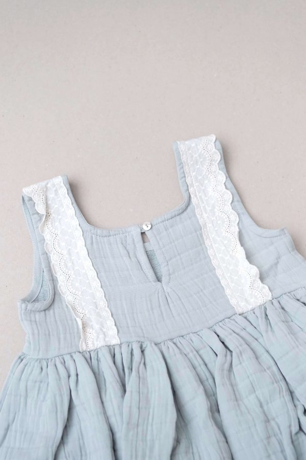 the Jamilah Dress in Duck Egg Blue by the brand Yoli & Otis