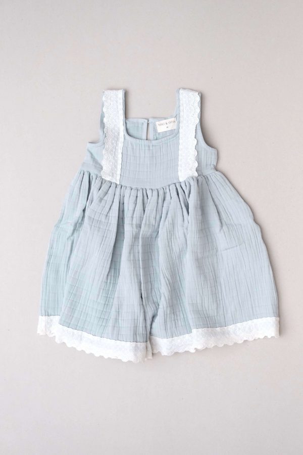 the Jamilah Dress in Duck Egg Blue by the brand Yoli & Otis