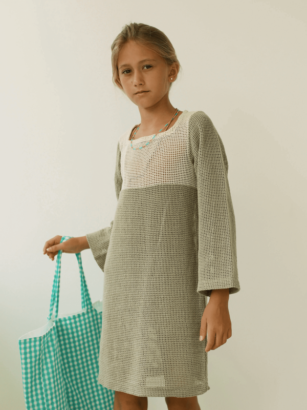 the Pippa Dress in Dried Herb paired with the Daphne Tote by the brand Yoli & Otis