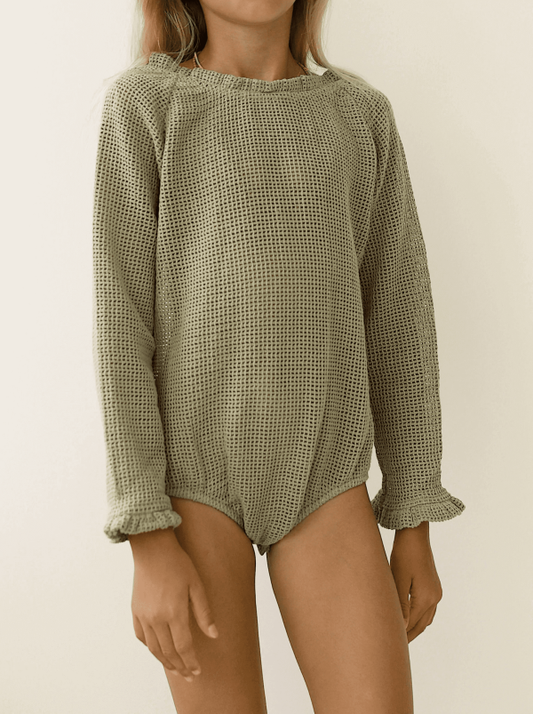 the Rowse Bodysuit in Dried Herb by the brand Yoli & Otis