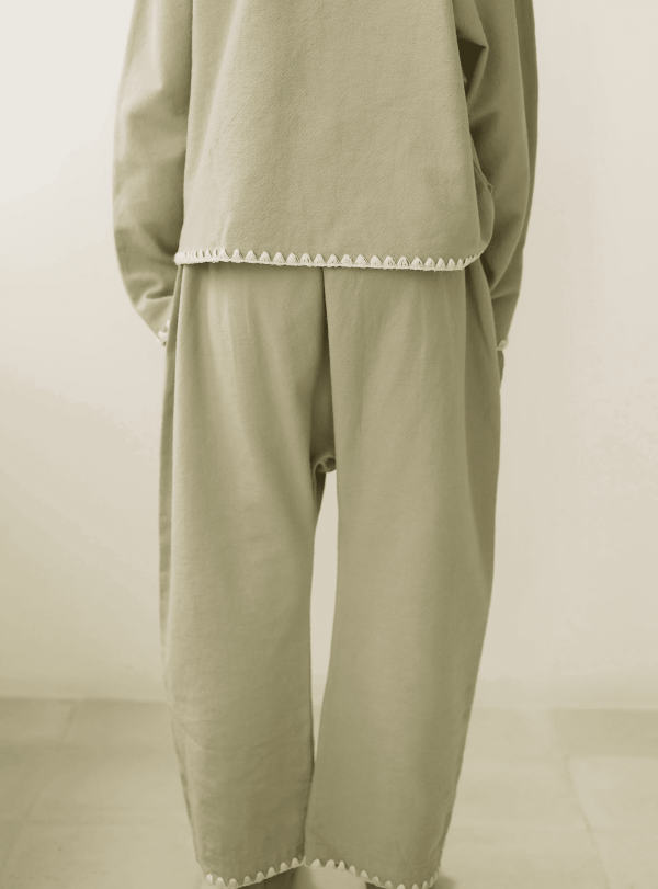 the Valan Trousers & Delano Top in Dried Herb by the brand Yoli & Otis