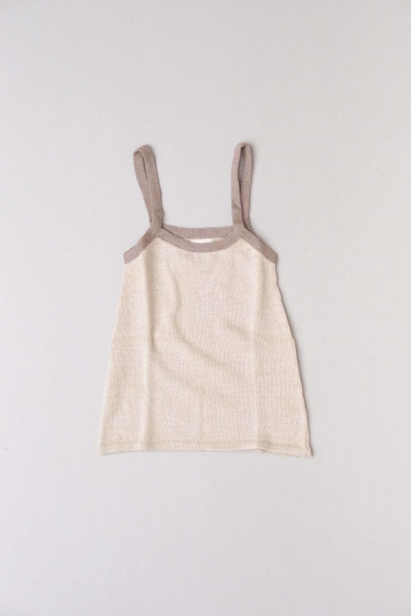 the Emma Knit Singlet in Bone by the brand the Bare Road