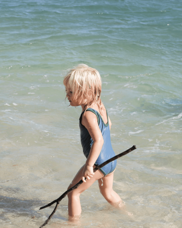 the Classic One Piece in Blue and Green by the brand Summer and Storm