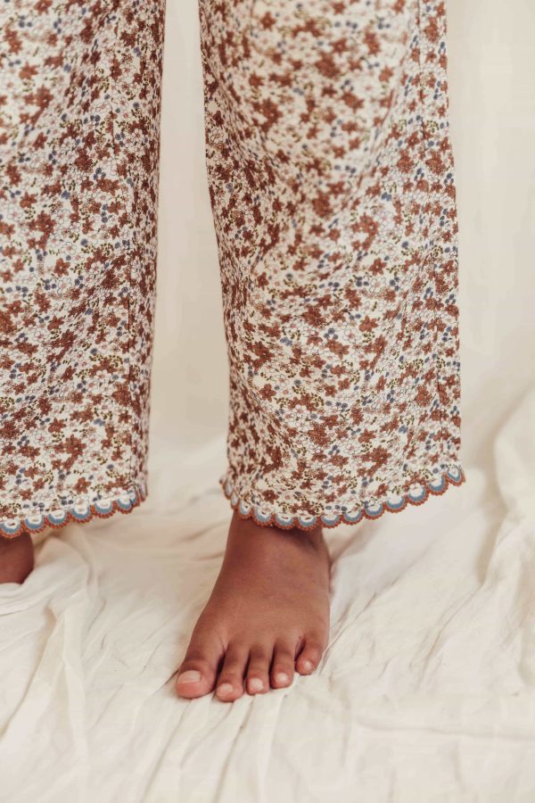 the organic cotton Claudia Pants in field flowers by the brand LiiLU