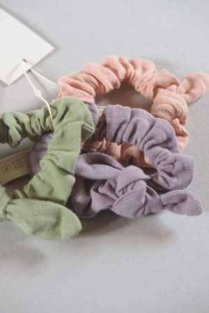 the organic cotton Hair Elastic Set in Dryed Green, Lavender & Peach by the brand LiiLU