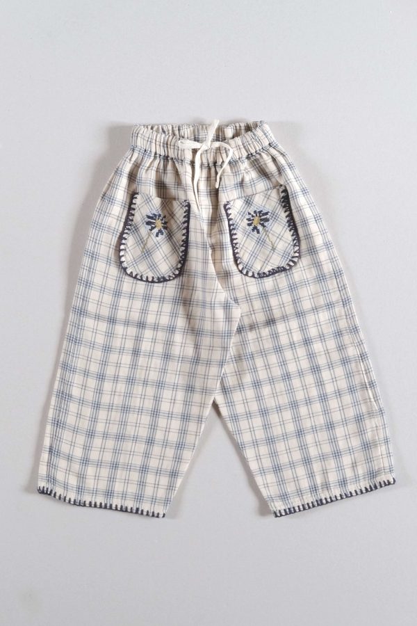 the organic cotton Lilo Pants in Tattersall check by the brand LiiLU