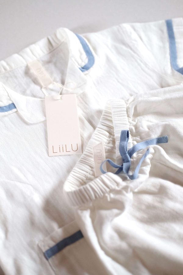 the organic cotton Pepijn PJ Set in Whisper White by the brand LiiLU