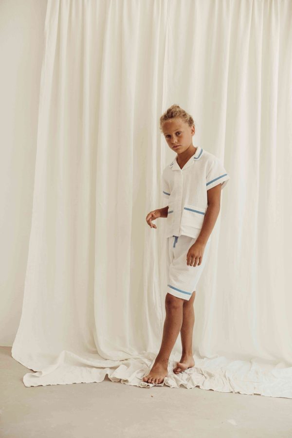 the organic cotton Pepijn PJ Set in Whisper White by the brand LiiLU