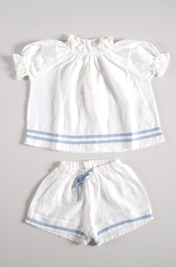 the organic cotton Peppa PJ Set in Whisper White by the brand LiiLU