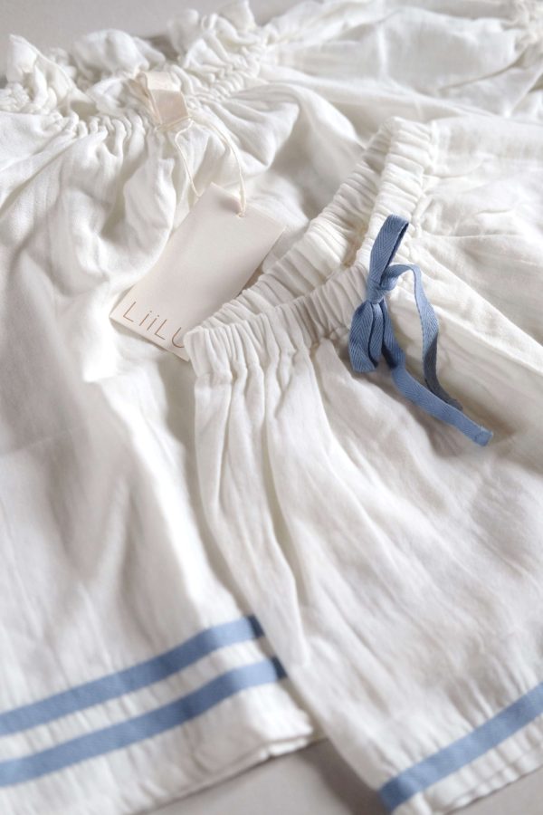 the organic cotton Peppa PJ Set in Whisper White by the brand LiiLU