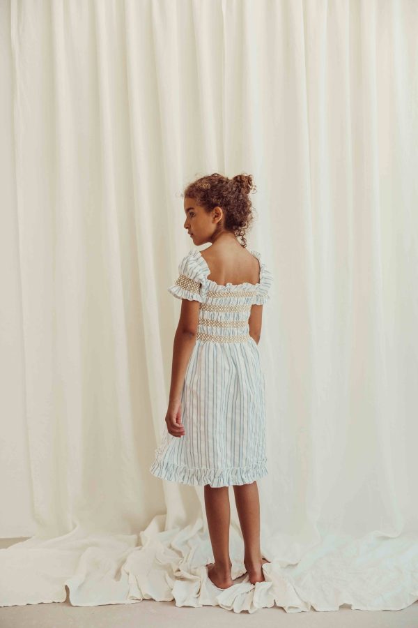 the organic cotton Smocked Striped Dress by the brand LiiLU