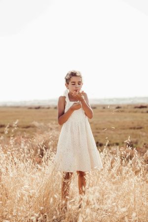 the organic cotton Yumi Dress in Ditsy Floral by the brand LiiLU