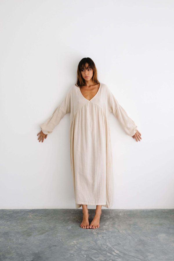 the Madi Bubble Dress in Bone by the Bare Road