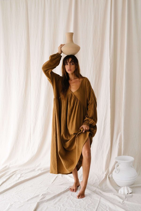 the Madi Bubble Dress in Chocolate by the Bare Road